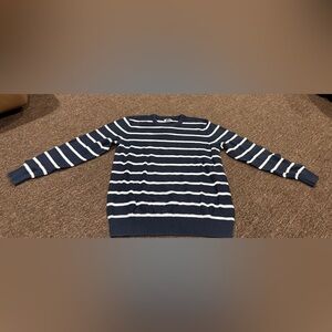 Old Navy Sweater Mens Large Blue Striped Crew Neck Preppy Classiccore Sailor